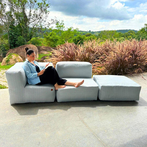 Lounge 3 Puffs Modulares para Canto Lounge 3 Puffs Modulares para Canto