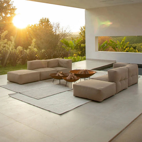 Lounge de 5 Puffs Modulares para Canto Lounge de 5 Puffs Modulares para Canto