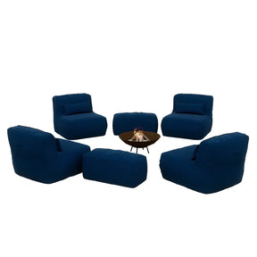 Kit 4 Puffs Joy + 2 Apoios + Lareira Externa 80cm