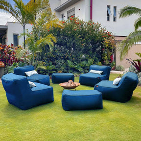 Kit 4 Puffs Joy + 2 Apoios + Lareira Externa 80cm