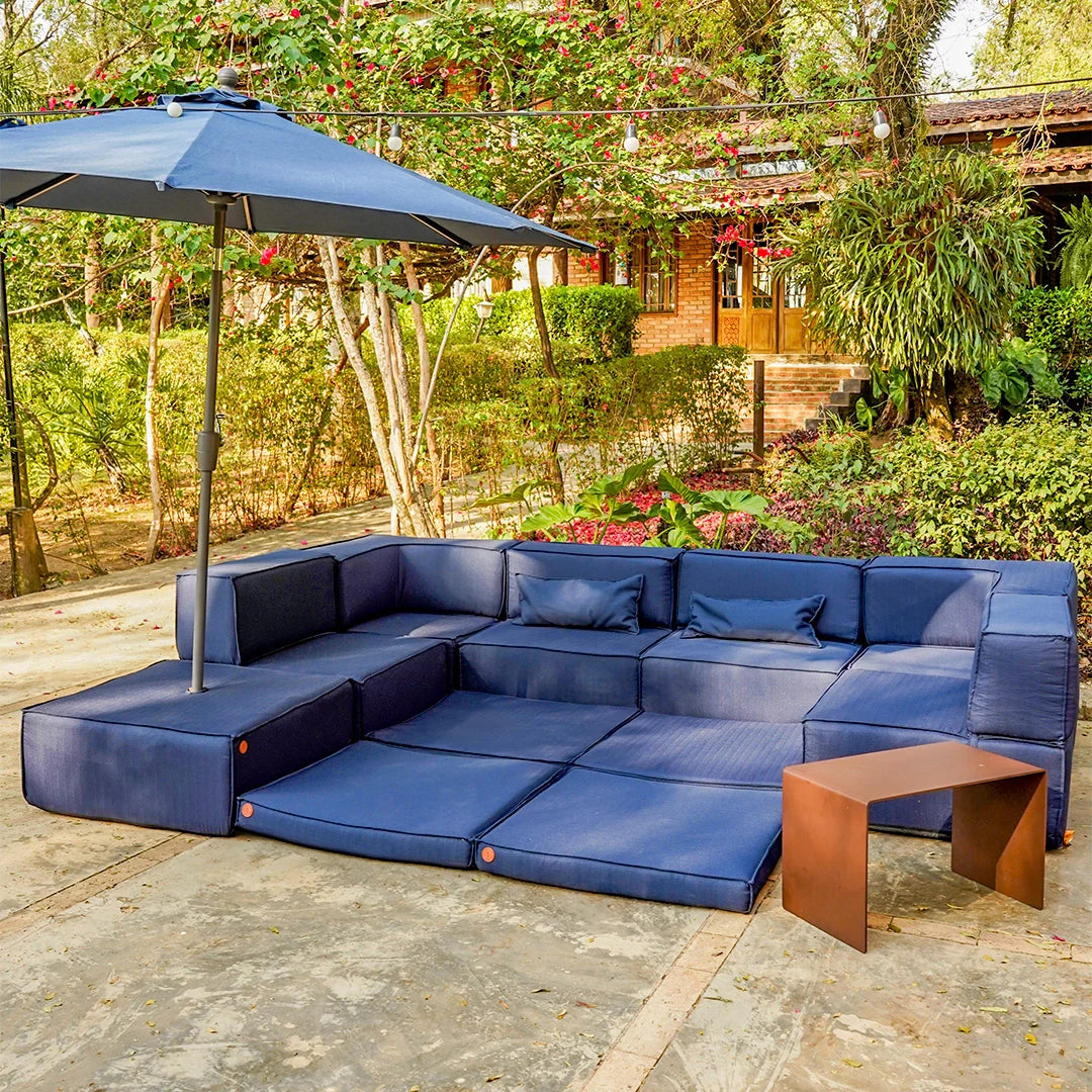 Kit Futon Zimma + Ombrelone + Mesa lateral