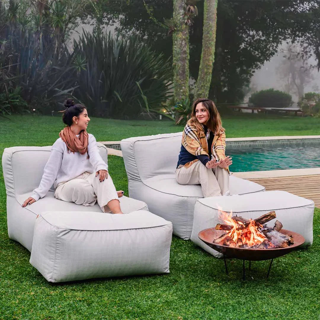 Kit 2 Puffs Joy com Apoios + Lareira Externa 80cm