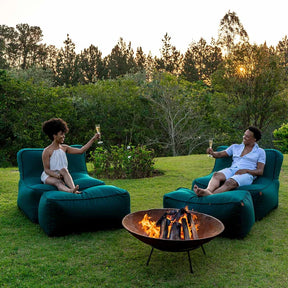 Kit 2 Puffs Joy com Apoios + Lareira Externa 80cm