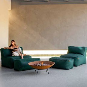 Kit 2 Puffs Joy com Apoios + Lareira Externa 80cm