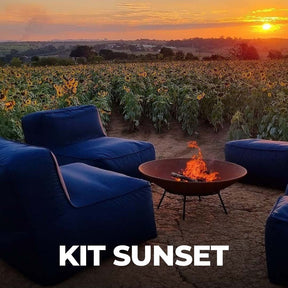 Kit 2 Puffs Joy + Lareira Externa 80cm