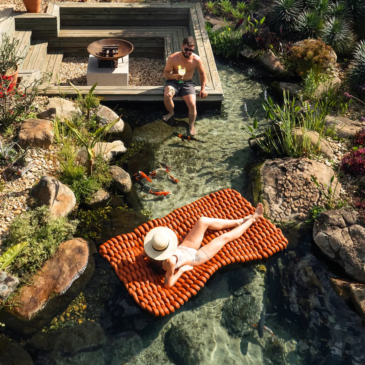 Kit 2 Tapetes Flutuante Tricô Náutico