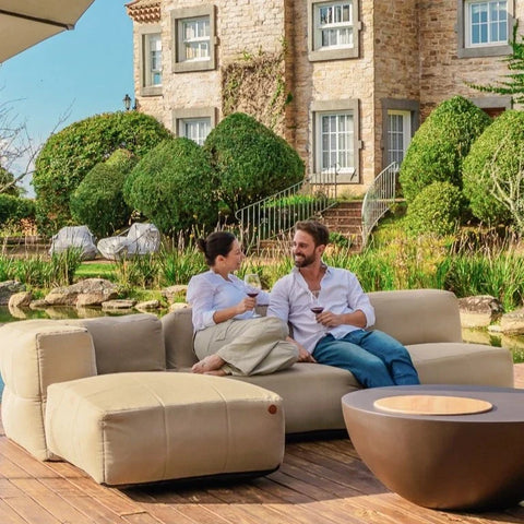Lounge com 4 Puffs Modulares