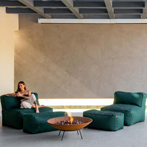 Kit 2 Puffs Joy com Apoios + Lareira Externa 80cm