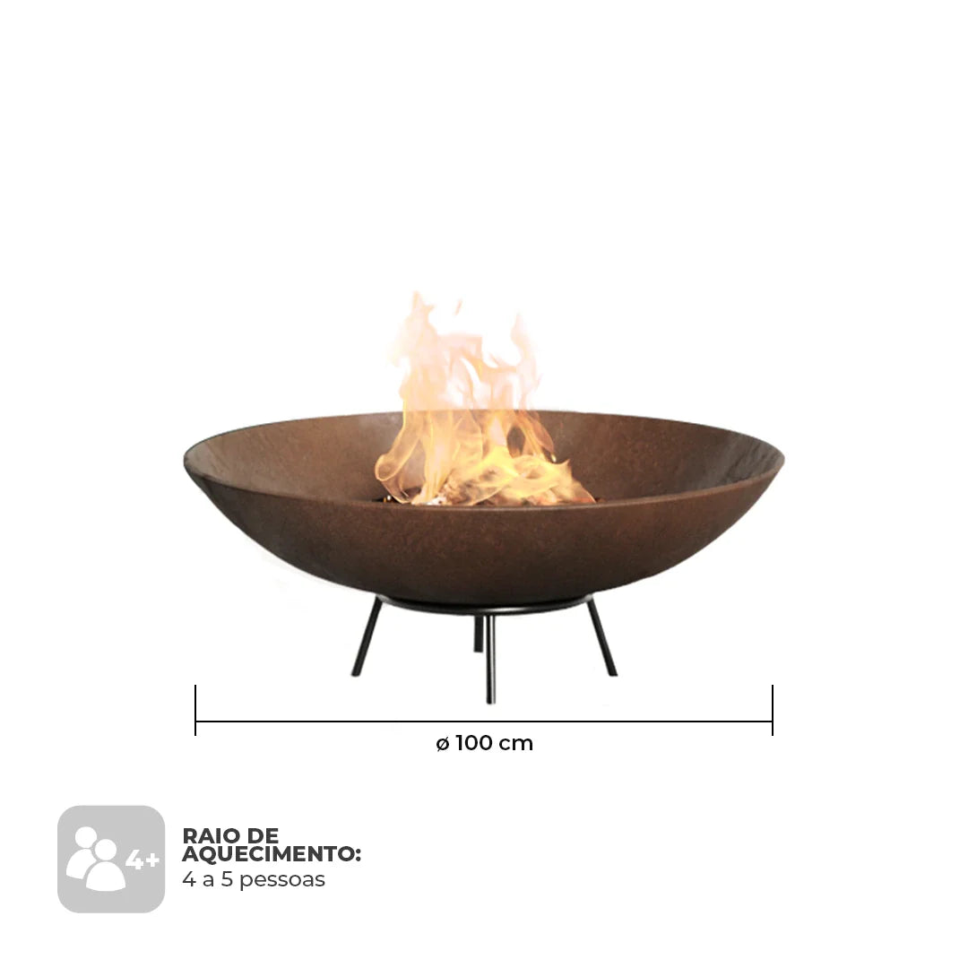 Tacho Rústico - Lareira Externa Corten | 100cm