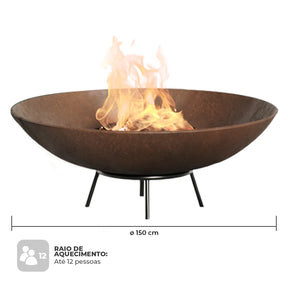 Tacho Rústico - Lareira Externa Corten | 150cm