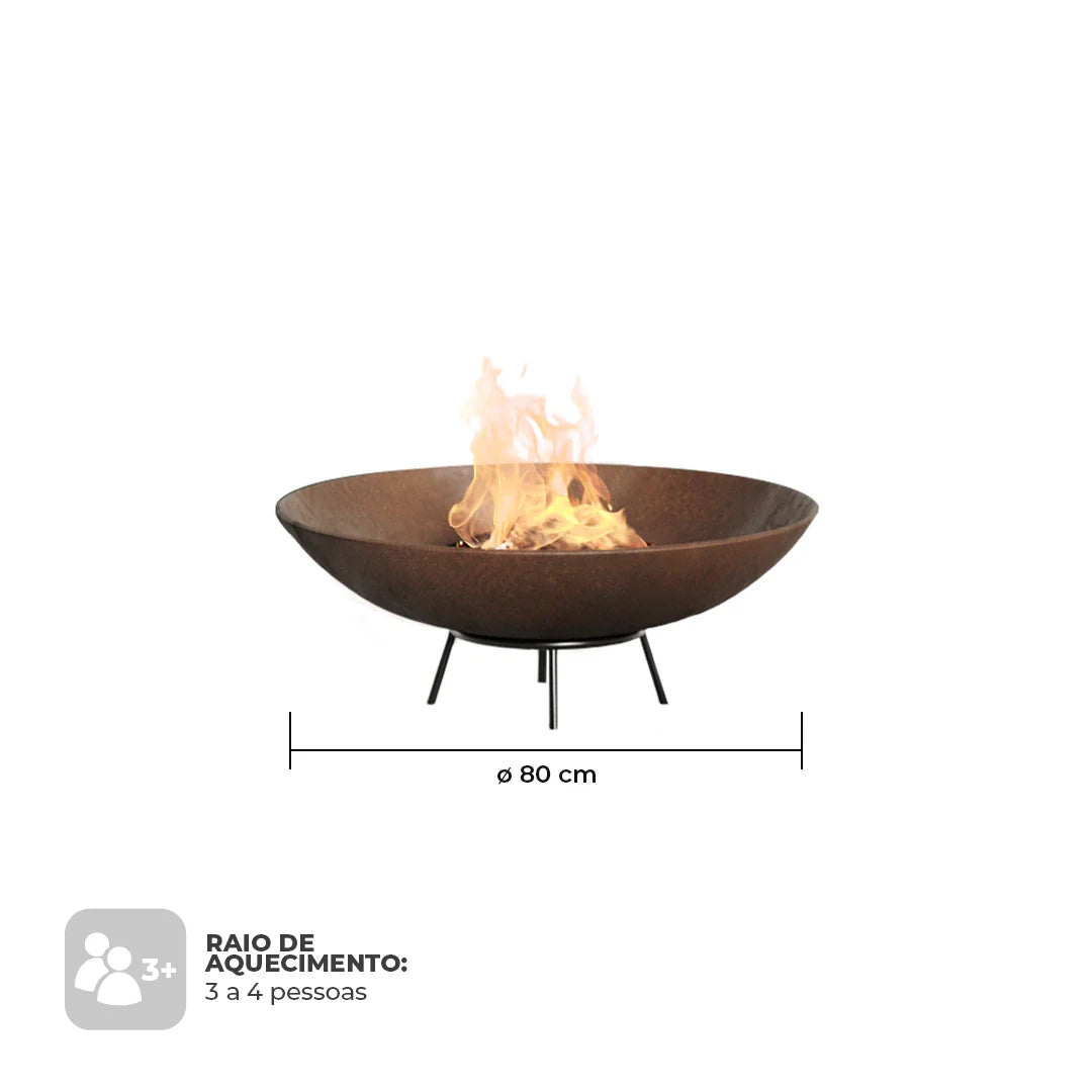 Tacho Rústico - Lareira Externa Corten | 80cm