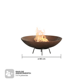 Tacho Rústico - Lareira Externa Corten | 80cm